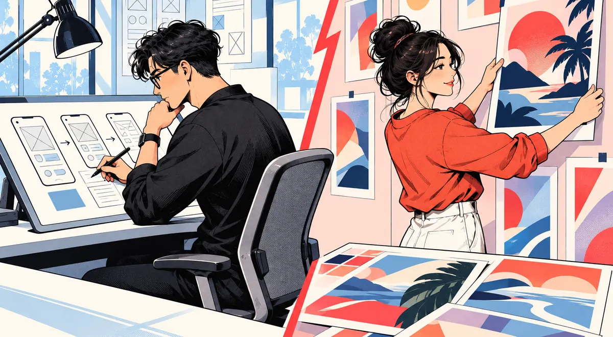 界面原型设计与营销图文设计的场景插画