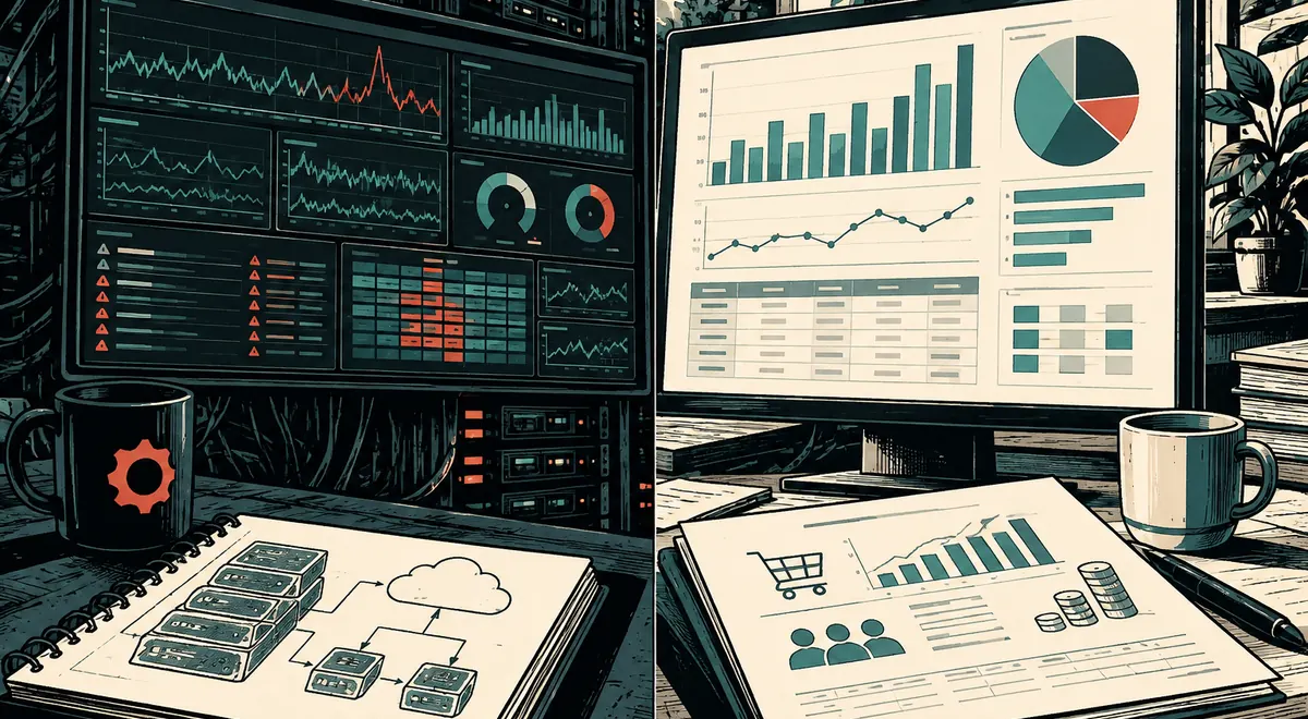 grafana 与 metabase 的场景插画