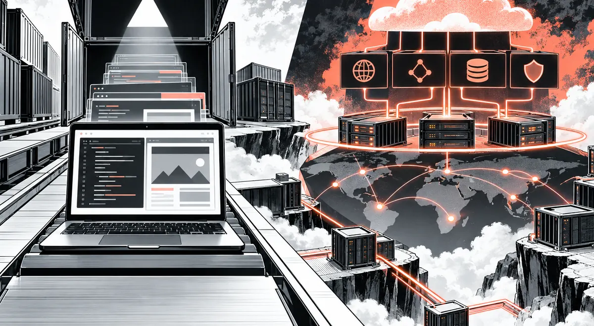 Vercel 与 Cloudflare 的场景插画